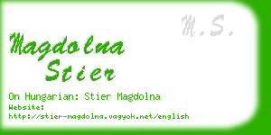 magdolna stier business card